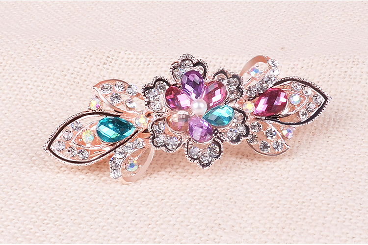 Kẹp tóc Mũ nón Hàn Quốc Kẹp tóc đơn giản dành cho người lớn hoang dã Elegant Elegant Lady rhinestone Crystal Hair Phụ kiện Top Chuck Flower Clip trâm cài tóc cổ trang