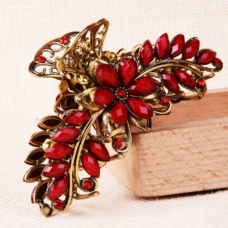 Tắm quá khổ bắt clip retro kẹp tóc phong cách quốc gia bắt phụ kiện tóc lớn phụ nữ phiên bản Hàn Quốc của tóc vuốt tóc phụ kiện tóc