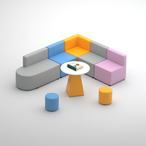 Office early education training institution reception desk negotiation meeting guests creative corner waiting rest area sofa combination