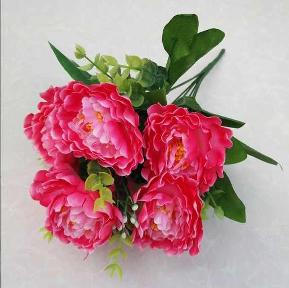 Phòng khách trong nhà nội thất phòng ngủ mô phỏng hoa mẫu đơn hoa giả trang trí bàn nhà lụa hoa nhựa bó hoa - Hoa nhân tạo / Cây / Trái cây chậu hoa giả