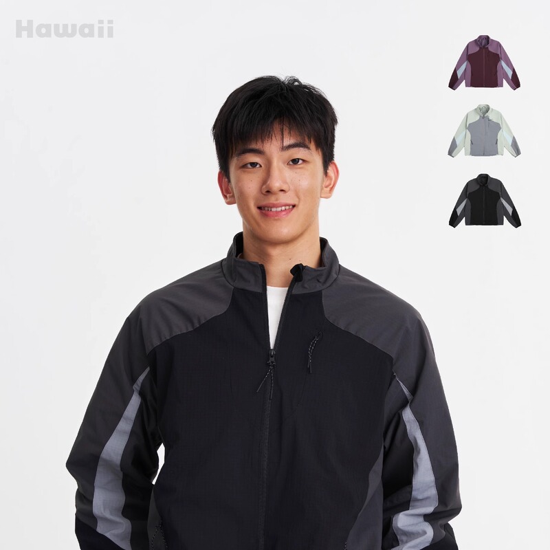 Hawaii25Ss Mountain-Style Jacket, Lightweight Commuter Jacket with Water-Repellent Stand Collar for Men and Women