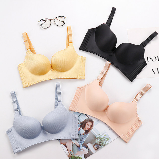 No trace, no steel ring, breathable and comfortable bra set, underwear, small chest, gathered, adjustable, sexy and anti-sagging