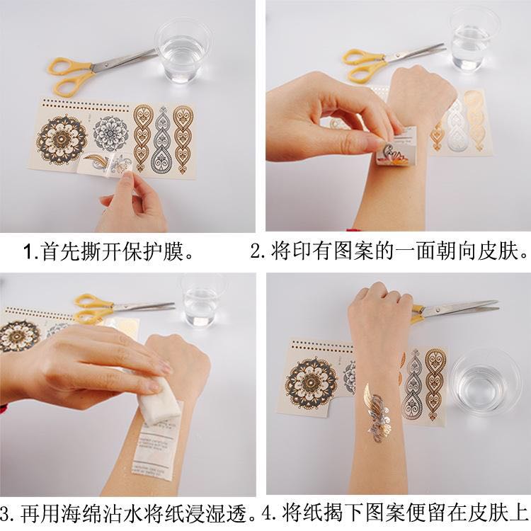 Hot Châu Âu và Mỹ dán tem nóng quý tộc cơ thể rừng sơn màu xanh lá cây feathers dress chương trình kỳ nghỉ chuyển nước dán hình xăm dán 3d lâu phai