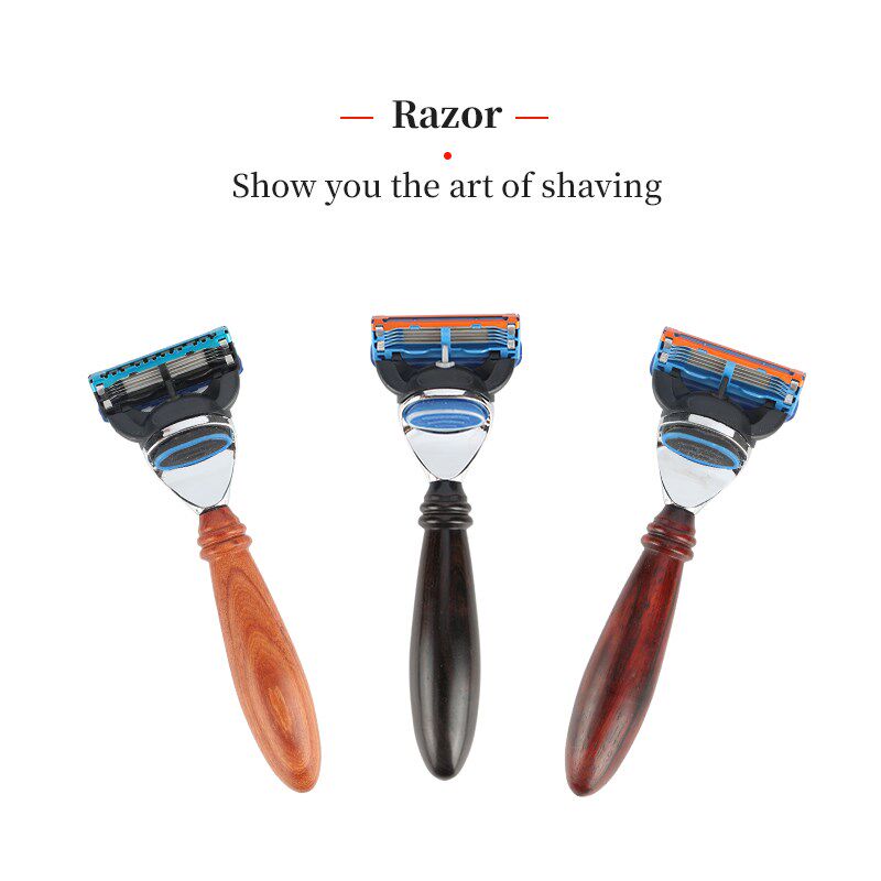 German quality five-layer retro beard knife natural lobular red sandalwood manual razor old-fashioned razor razor