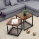 Simple combination coffee table Iron retro solid wood coffee table Sofa side table Small square table Old corner table Coffee table