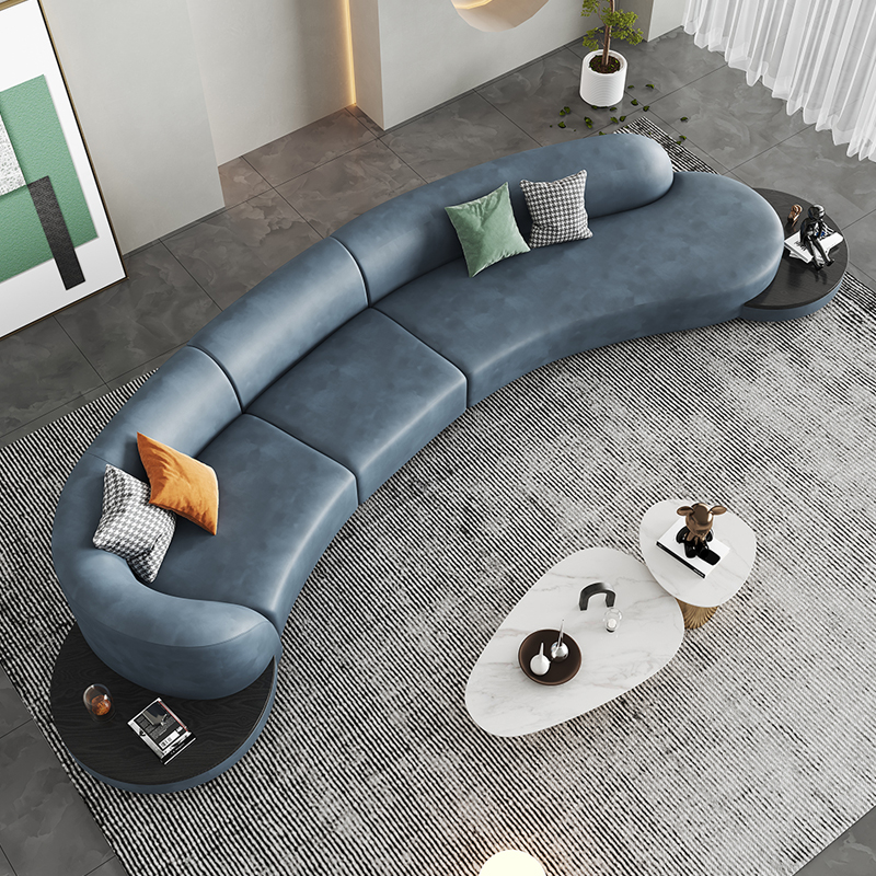 Italian minimalist special-shaped sofa wash-free technology fabric simple Nordic hotel lobby lounge area arc combination