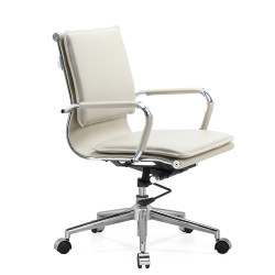 Eames Chair Minimalist Bank Office Chair Plaid Adjustable Cowhide Computer Chair Sedentary Ergonomic Conference Chair
