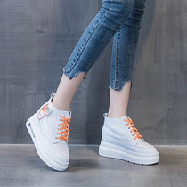 2020 Autumn New thick soled high-top shoes small size 31 32 33 Inner height casual womens shoes leather small white shoes