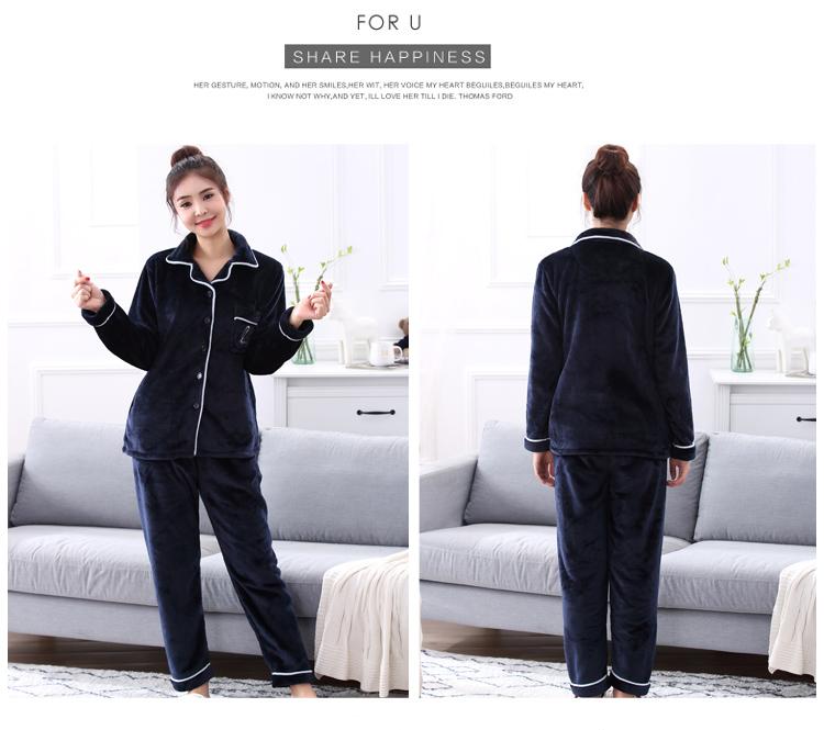 Mùa thu và mùa đông san hô lông cừu cặp đôi đồ ngủ phụ nữ dày cộng với nhung flannel nam dịch vụ nhà phù hợp với phân bón XL đồ bộ pijama