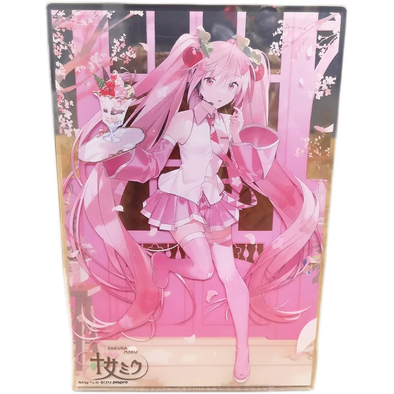 Акриловая карточка (Hatsune Miku Sakura) Vocaloid коллекционная, 6,4×5×2 см, двусторонний рисунок