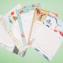 Tian Character Hard Pen Calligraphy Works Paper Pen China Wind Retro Ancient China 100 Zhang a4 Elementary School Students Ancient Poetry Five Words Seven Words