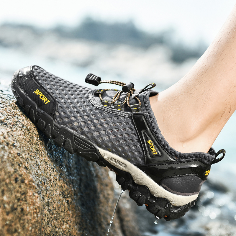 Maddenlen Summer Quick DryIng Creek Shoes Male Amphibious Wading Shoes Men's Outdoor Non-Slip Fishing Breathable Mountaineering Net Shoes