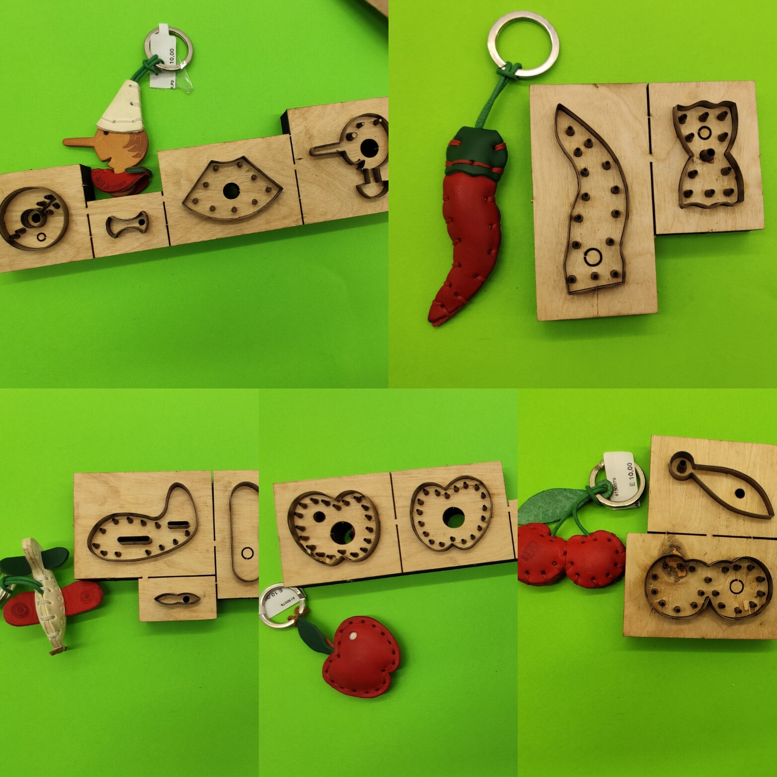 Handmade Leather Knife Mold Leather Knife Mold Small Man Pendant Knife Mold Airplane Chili Apple Cherry Pendant Knife Mold