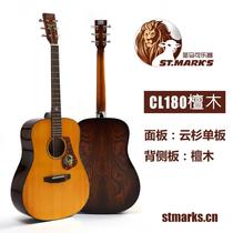 ST MARKS Guitar ST-100 ASCE ST-500 Full veneer folk electric box fingerprinting wooden guitar