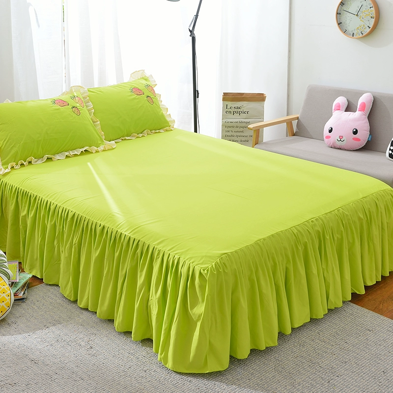 Công chúa Hàn Quốc phong cách cotton cotton váy đơn mảnh màu ren ren bảo vệ bụi chống trượt giường trải giường - Váy Petti