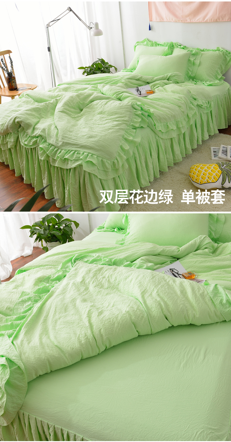 Bắc âu Công Chúa Rửa Quilt Cover Độc Mảnh Cotton Bông Thêu Ren Duy Nhất Sinh Viên Đúp Bìa 200x230