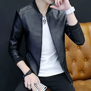 Mùa đông Hàn Quốc áo khoác da mỏng nam quần áo mùa thu đầu máy pu da nam áo khoác ngắn đẹp trai da thủy triều