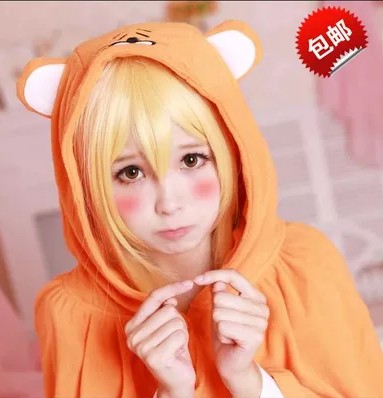 Cosplay tóc giả điều khô chị nhỏ chôn khô chất liệu chị tóc giả nhỏ chôn cloak vàng 80 CM dài thẳng tóc cosplay violet evergarden