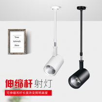 led spotlight long pole clothing store track light 20W30w retractable track Light super bright slide light cob spotlight