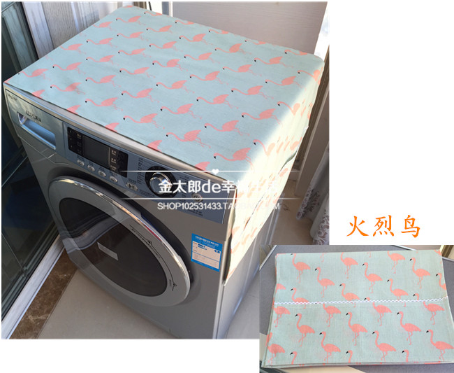 Vải cotton và vải lanh tươi văn học tự động trống máy giặt bao gồm chống thấm bụi che vải bảo vệ tùy chỉnh trùm máy giặt cửa ngang