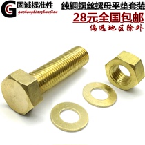 Full teeth brass hexagon screw nut set 81012141620 Bolt nut screw screw m6 processing custom