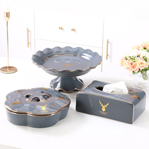 Eurostyle Home Brief Tea Table Restaurant Ceramic Cramers Paper Dry Fruit Pan Decorations Pendulum ashtray toothpick holder
