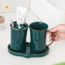 Eurostyle wedding bathroom Bathroom Ceramic Bath supplies Creative Suite Tooth Toilet Gargle Cup Lovers Wash Suits