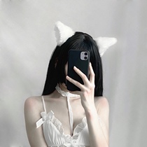  Dont sleep tonight Lace cute plush rabbit ears cat ears bell hair band wild net infrared hair hoop female