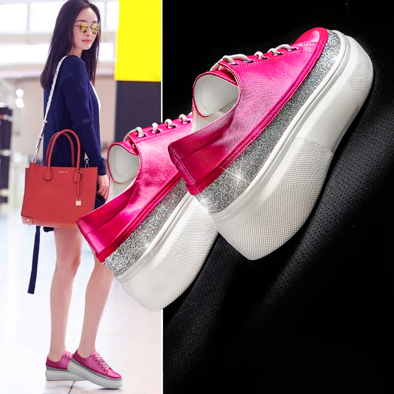 Hong Kong small white shoes women's summer 2020 new wild Korean version thick-soled sponge cake casual shoes student skate shoes trendy