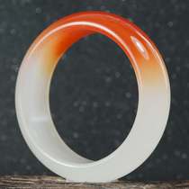 Xinjiang Gobi jade bracelet sugar white jade Hongyun head bracelet Urhe gold silk jade bracelet