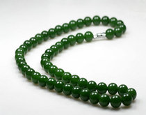 Hetian Jade necklace Xinjiang Jasper spinach green Jasper necklace Hetian jade beads natural female jade necklace