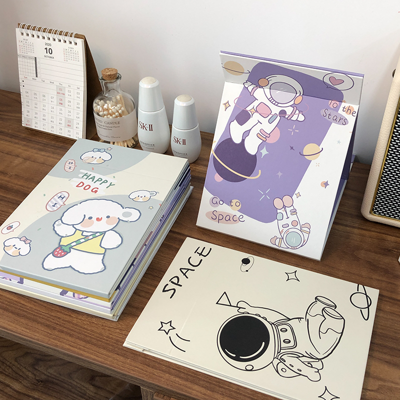 Folding mirror home small makeup mirror portable student dormitory office desktop can stand cosmetic mirror large size