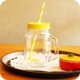 Korea Creative Lady Juice Cup Hộ gia đình Uống Ly thủy tinh cầm tay Pipette Cup Cup Hand Cup với Cover Cup