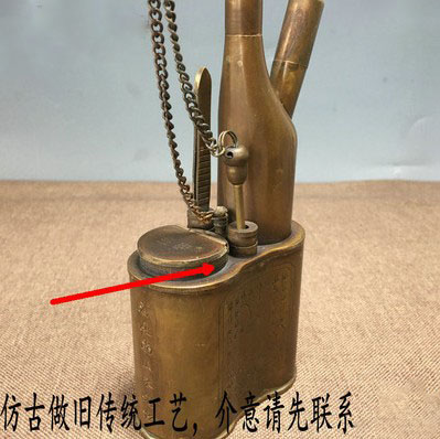 仿古做旧传统老式纯铜水烟袋过滤水烟壶水烟斗烟袋民俗老物件两用