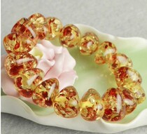 Shaped natural Baltic Amber bracelet hand string pressed from natural amber scraps