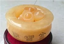 Natural beige jade cornucopia lucky Feng Shui ornaments Ingot decoration Wine cabinet Home decorations gather wealth gather popularity