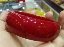 Beeswax Burmese amber original stone carved blood pearl bracelet mm hand string chicken blood red widened bracelet Gold pearl bracelet