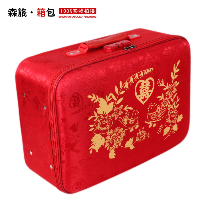 Đám cưới màu đỏ vali cô dâu của hồi môn hộp áp lực đám cưới của hồi môn con retro mật khẩu xách tay hành lý du lịch giá vali kéo loại to