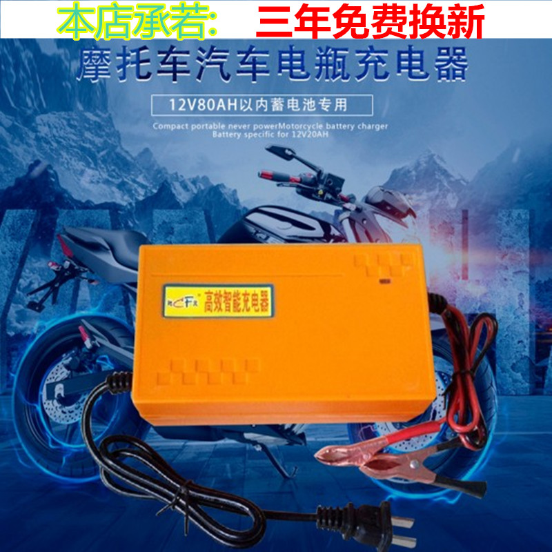 12V6A Car Battery Intelligent Charger Motorcycle Battery Wise Full Power Cut can charge 36A45A60A-Taobao