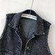 ສີດໍາ Casual Denim Vest ແມ່ຍິງ Vest Retro 2024 ພາກຮຽນ spring ແລະດູໃບໄມ້ລົ່ນໃຫມ່ວ່າງຂະຫນາດໃຫຍ່ Jacket Vest Clip Sleeveless