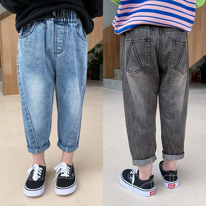 Source Home Boy Clothing Boy Jeans Autumn Children Long Pants New Foreign Pine Boy Handsome Pants Black Casual Pants