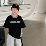 Летняя детская летняя одежда, футболка для мальчиков, детская одежда, короткий рукав, в западном стиле