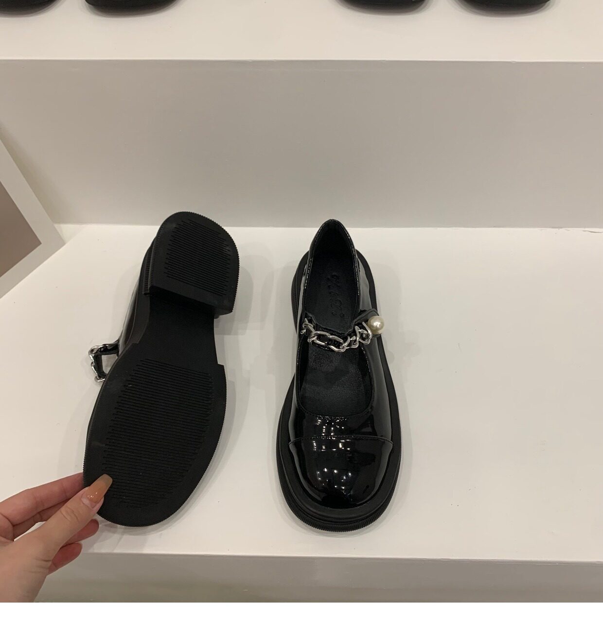 Туфли Мэри Джейн 厚底小香风小皮鞋女鞋子2024新款玛丽珍黑色春秋冬季加绒乐福单鞋 OTHER