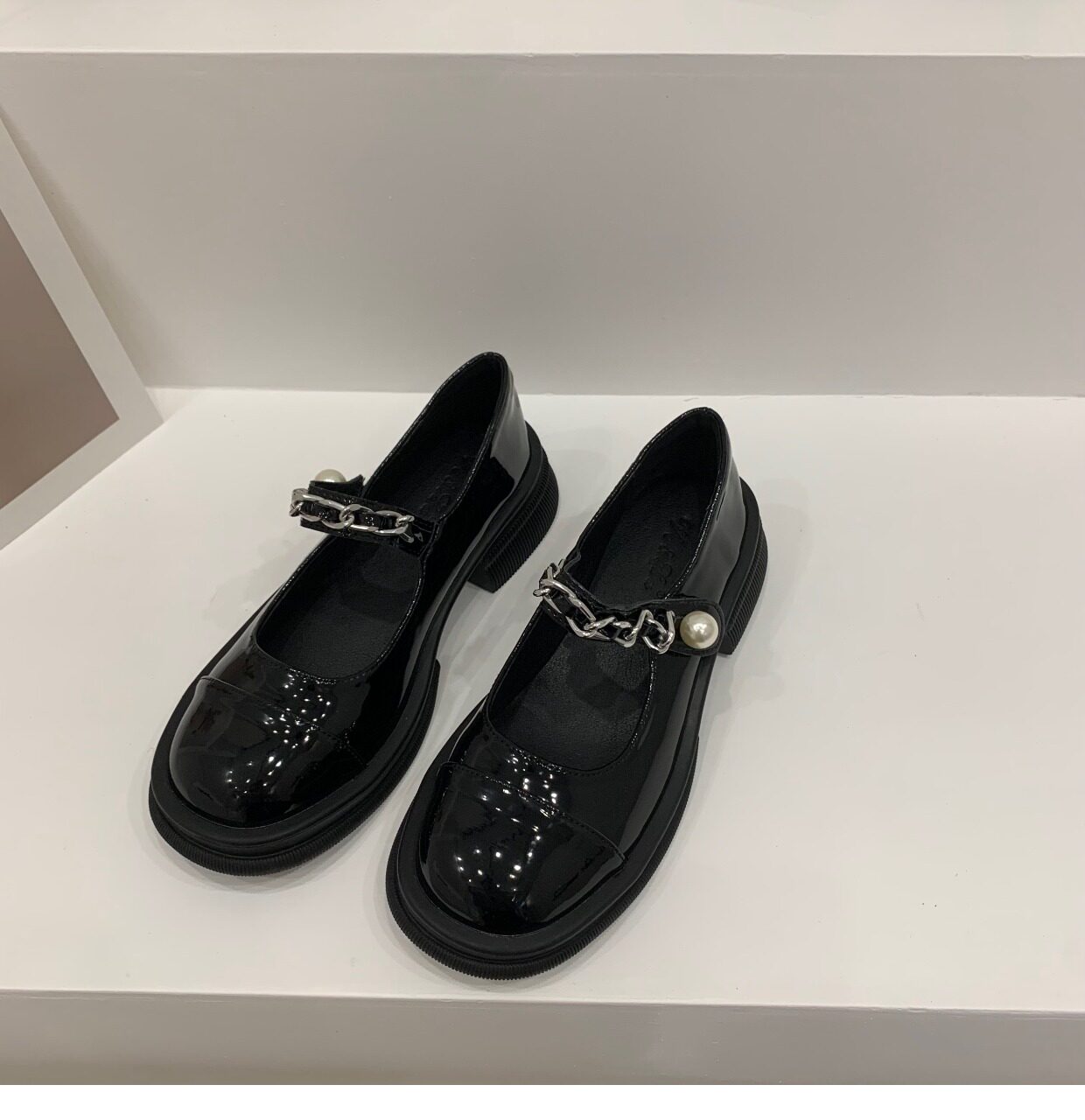 Туфли Мэри Джейн 厚底小香风小皮鞋女鞋子2024新款玛丽珍黑色春秋冬季加绒乐福单鞋 OTHER