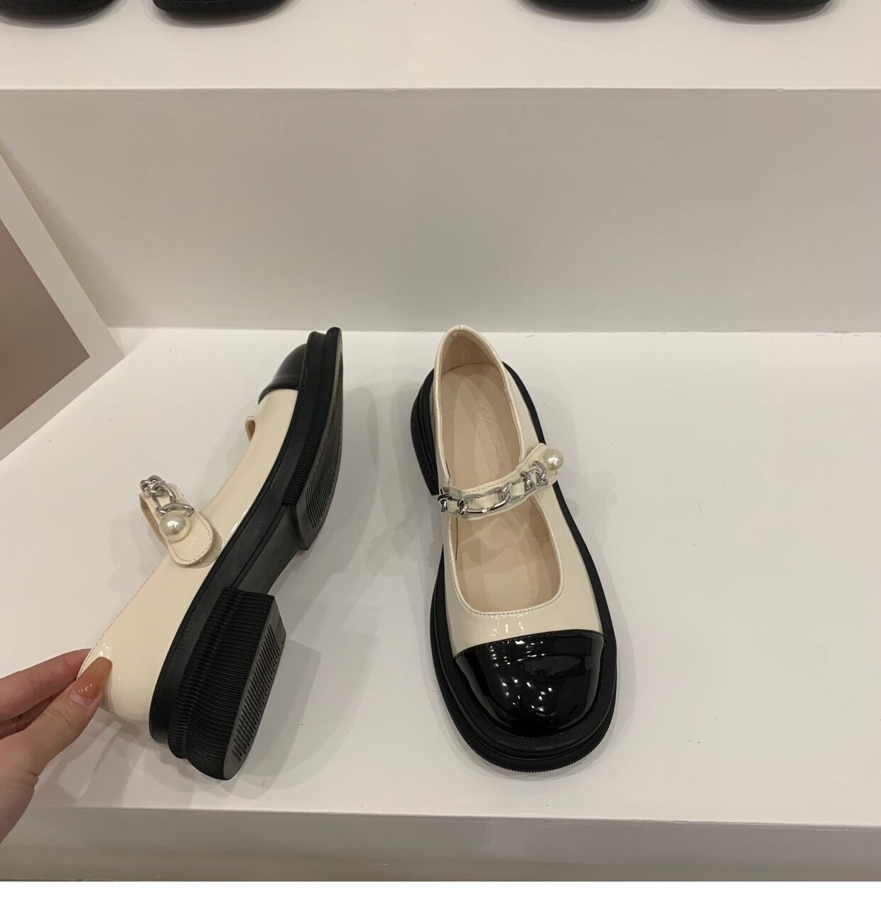 Туфли Мэри Джейн 厚底小香风小皮鞋女鞋子2024新款玛丽珍黑色春秋冬季加绒乐福单鞋 OTHER