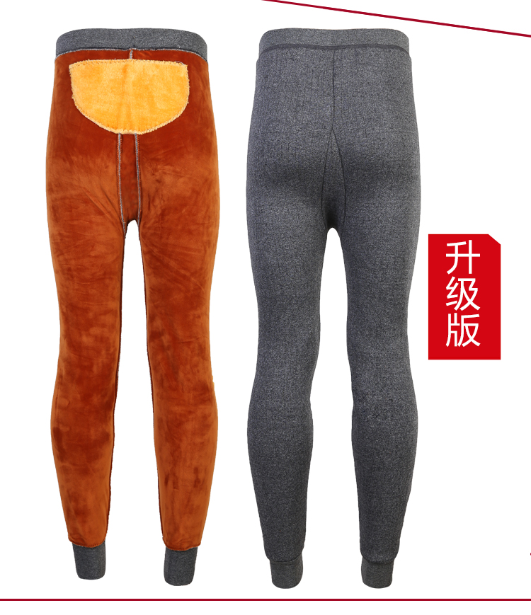 Sợi AB mới hai lớp kéo dài trung niên lỏng lẻo và nhung dày lên đầu gối quần ấm eo quần giữ nhiệt nam đá bóng
