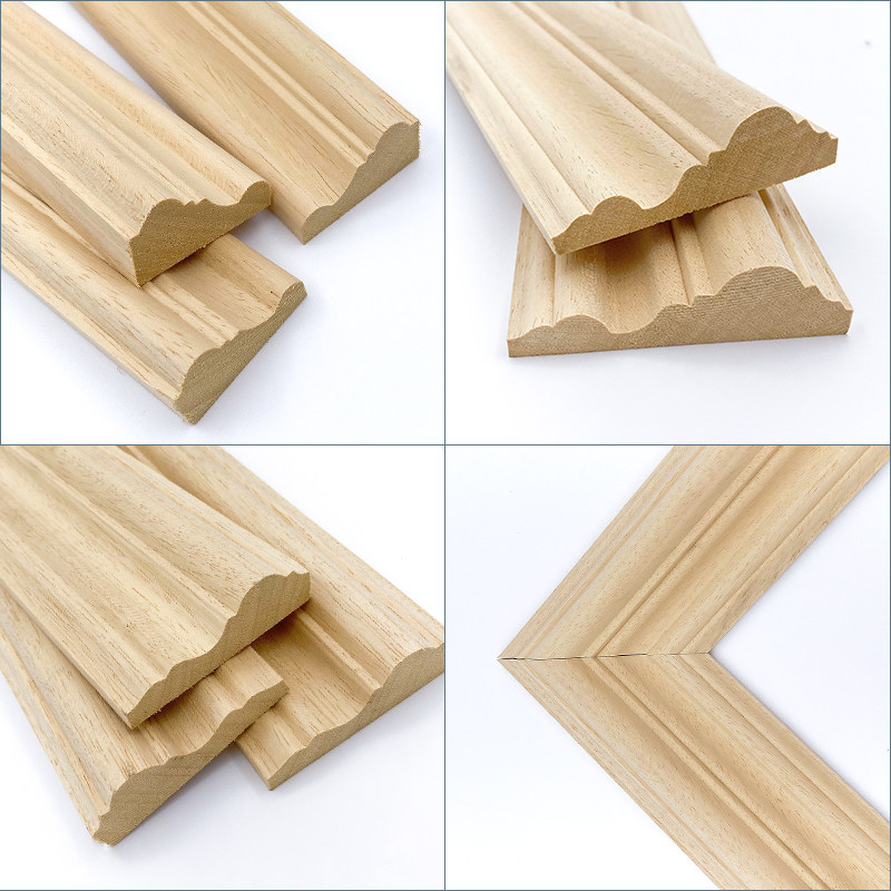 Solid wood lines decorative strip wood lines Chinese European background wall Roman ceiling column wardrobe line border flat screen TV