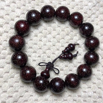 New product small leaf red sandalwood play Buddha beads hand string 20mm full of gold star wood jewelry men and women couples red sandalwood mp6