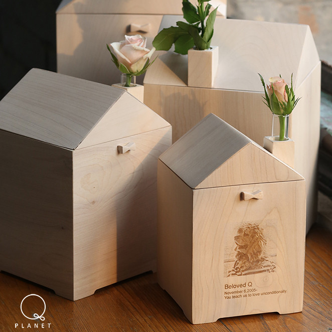 Laser engraving private custom pet souvenir pet urn solid wood cat and dog sacrificial supplies q-planet