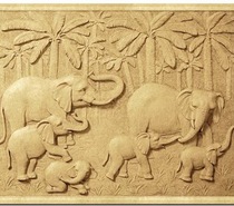 Sandstone relief mural painting Woman picture TV background wall landscape garden decoration Chinese plate sandstone sculpture